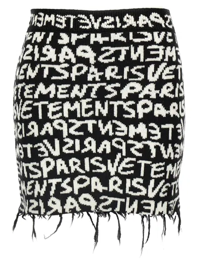 Vetements Paris Monogram High-waisted Mini Skirt