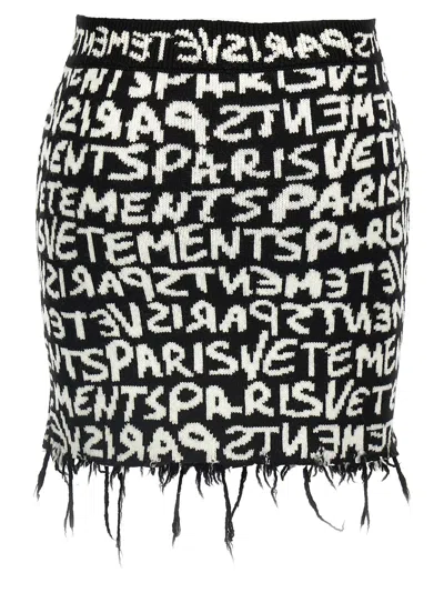 Vetements Paris Monogram High-waisted Mini Skirt