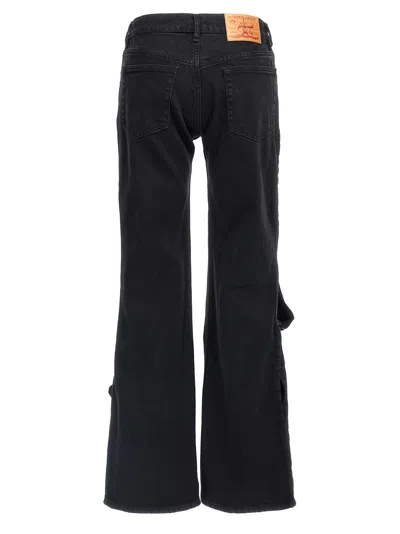 Y/project Leather Patch Belt Loop Distressed Jeans