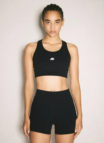 Balenciaga Sporty Reflective Logo Top Tops Black In Black