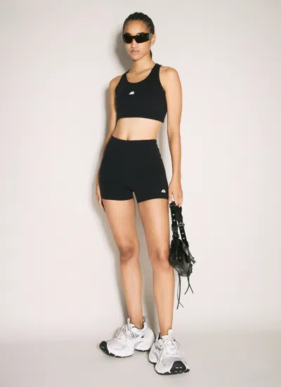Balenciaga Sporty Reflective Logo Top Tops Black In Black