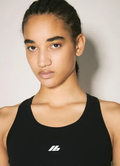 Balenciaga Sporty Reflective Logo Top Tops Black In Black