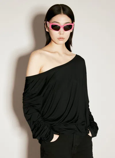 Balenciaga Fuchsia Acetate Bossy Cat Sunglasses In Pink