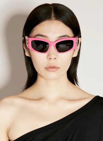 Balenciaga Fuchsia Acetate Bossy Cat Sunglasses In Pink
