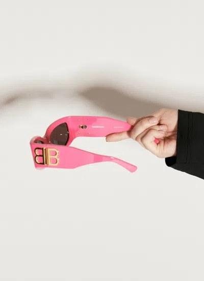 Balenciaga Fuchsia Acetate Bossy Cat Sunglasses In Pink
