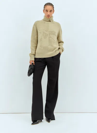Burberry Women's Cashmere Sweater With Ekd In Neutral