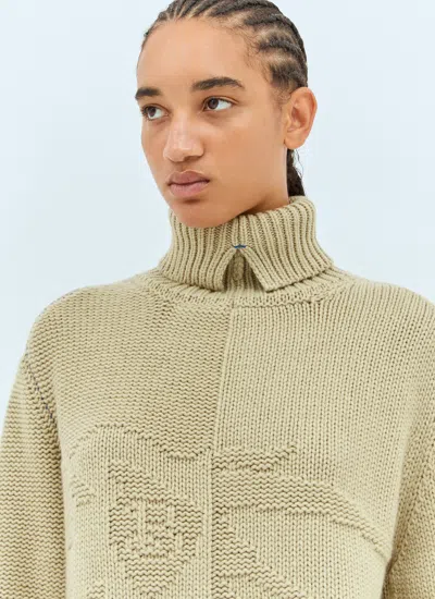 Burberry Women's Cashmere Sweater With Ekd In Neutral