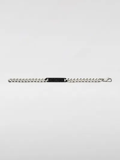 Gucci Womens Silver Branded-tag Sterling-silver And Leather Chain Bracelet In Silver