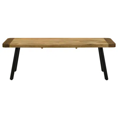 Coaster Maverick Rectangular Dining Bench Natural Mango And Black