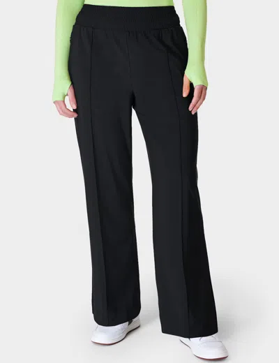 Sweaty Betty Explorer Wide Leg Track Trousers In Black