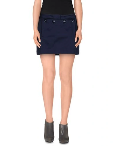 Shop Acne Studios Mini Skirt In Dark Blue