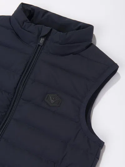 Emporio Armani Boys Down Padded Gilet In Blue
