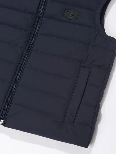 Emporio Armani Boys Down Padded Gilet In Blue