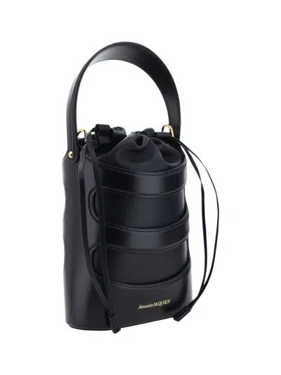 Alexander Mcqueen The Rise Mini Bucket Bag In Black