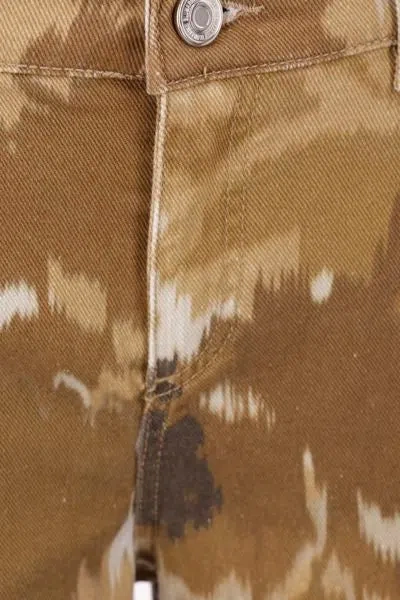 Blumarine Multicolor Cargo Pants With Camouflage Motif In Stretch Cotton Woman In Beige