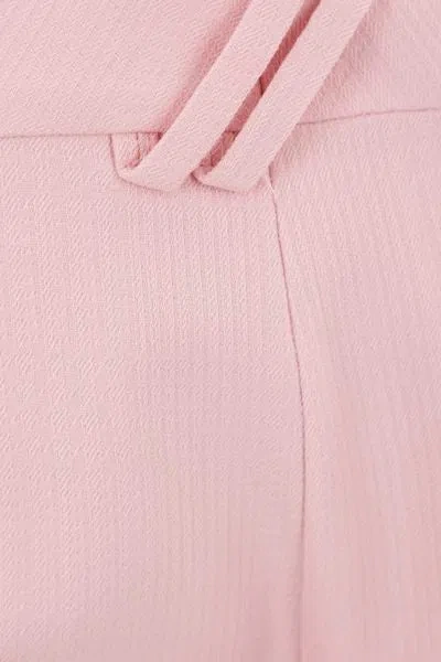 Burberry Wool Cigarette Pants With Pleats In Pink
