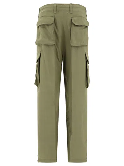 Golden Goose Military Green Viscose Cargo Trousers In Green