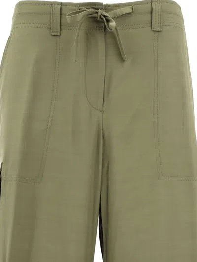 Golden Goose Military Green Viscose Cargo Trousers In Green