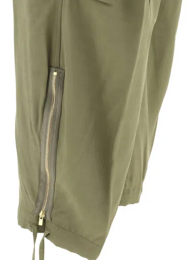 Golden Goose Military Green Viscose Cargo Trousers In Green