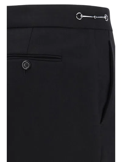 Gucci Wool Cropped Trousers In Black