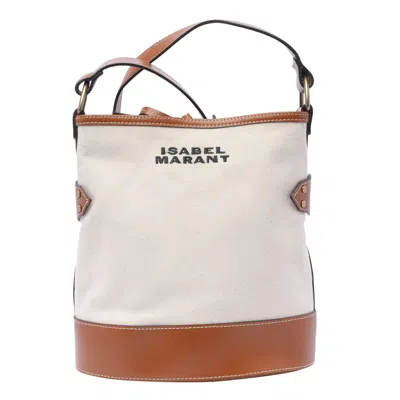 Isabel Marant Samara Cotton Canvas Shoulder Bag In White
