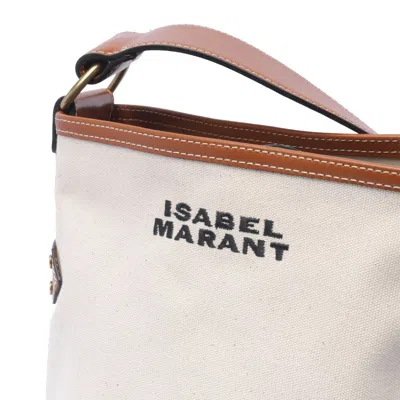 Isabel Marant Samara Cotton Canvas Shoulder Bag In White