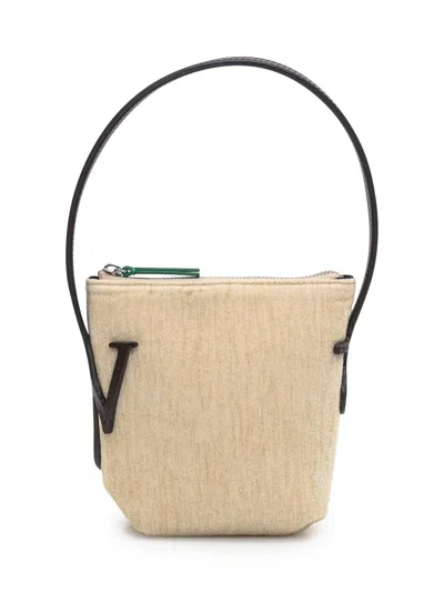 Jw Anderson Anchor Chenille Mini Top Handle Bag In Beige O Tan