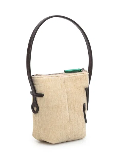 Jw Anderson Anchor Chenille Mini Top Handle Bag In Beige O Tan