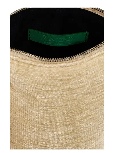Jw Anderson Anchor Chenille Mini Top Handle Bag In Beige O Tan