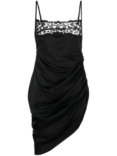 Jacquemus La Saudade Brodée Stretch Viscose Mini Dress In Black