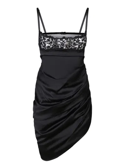 Jacquemus La Saudade Brodée Stretch Viscose Mini Dress In Black