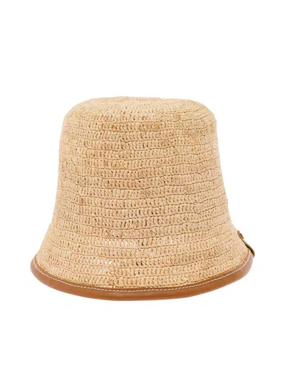 Jacquemus Le Bob Soli Raffia Hat In Brown