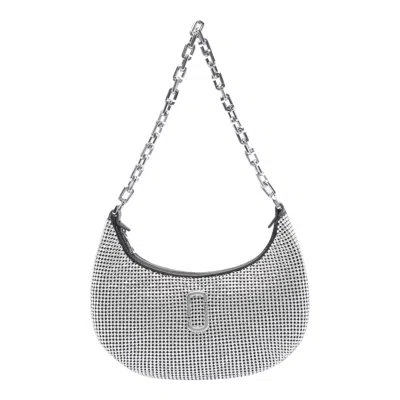 Marc Jacobs The Small Curve Leather Shoulder Bag In Silver