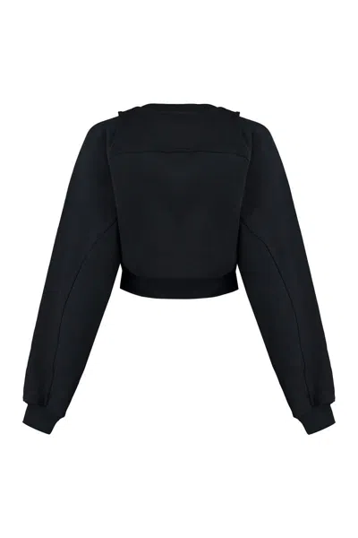 Off-white Cotton Sweatshirt With Frontal Logo In Multicolor