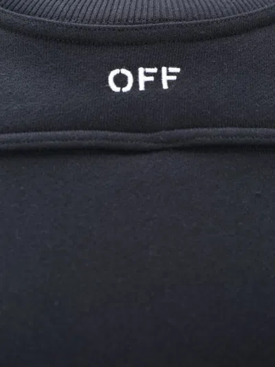 Off-white Cotton Sweatshirt With Frontal Logo In Multicolor