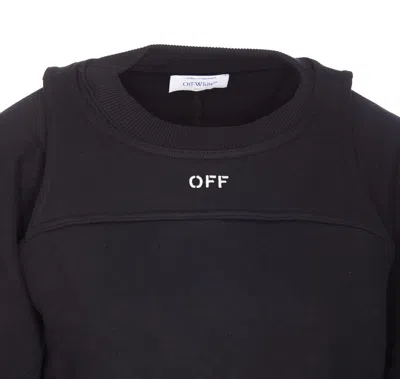 Off-white Cotton Sweatshirt With Frontal Logo In Multicolor