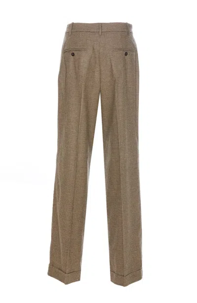 Pinko Vasetto Wide Leg Trousers In Brown
