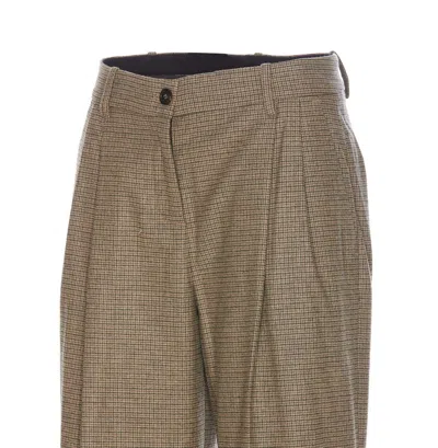 Pinko Vasetto Wide Leg Trousers In Brown