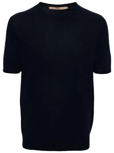 Roberto Collina Short Sleeves Crew Neck T-shirt Clothing In Blue