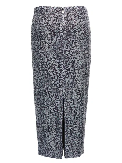 Rotate Birger Christensen Sequined Floral-mesh Midi Skirt In Multicolor