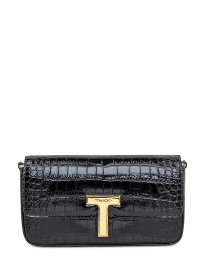 TOM FORD TOM FORD BLACK LEATHER CROSSBODY BAG 