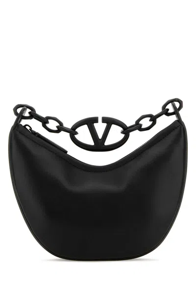 Valentino Mini Vlogo Moon Hobo Bag In In Black