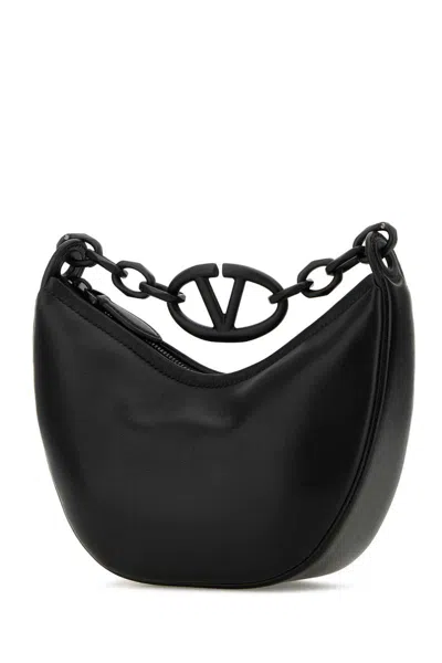 Valentino Mini Vlogo Moon Hobo Bag In In Black