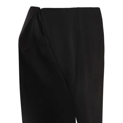 Versace Black Asymmetric Pencil Skirt In Black