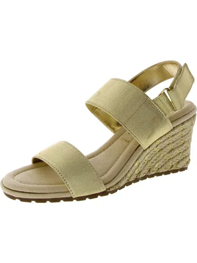 Anne Klein Silvy Womens Slingback Ankle Strap Wedge Sandals In Green