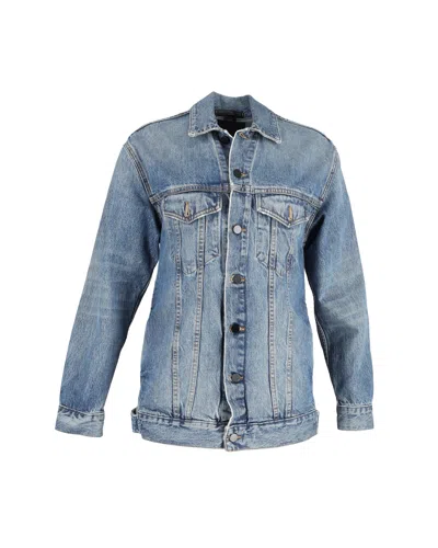 Alexander Wang Daze Oversized Denim Jacket In Blue Cotton In Blue