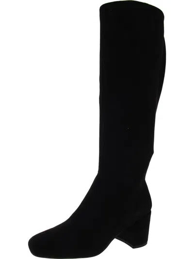 Anne Klein Womens Faux Suede Wide Calf Knee-high Boots In Black