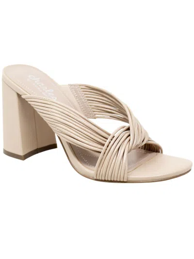 CHARLES BY CHARLES DAVID RAZZLE WOMENS FAUX LATHER SLIP ON HEELS 