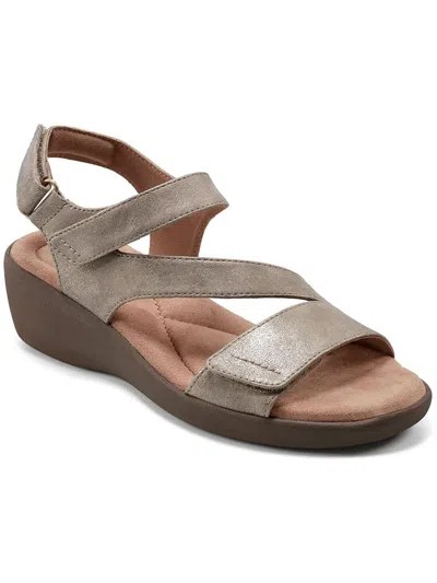 Easy Spirit Kimberly3 Womens Open Toe Ankle Strap Strappy Sandals In Gold