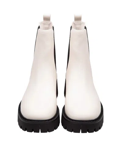 Michael Kors Asher Calf Leather Ankle Boots In Light Cream